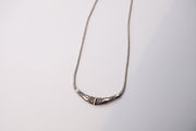 Sterling Silver snake line with 22k gold teardrops necklace