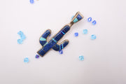 Sterling Silver Lapis Cactus Pendant