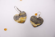Bumblebee Jasper Hearts Earrings