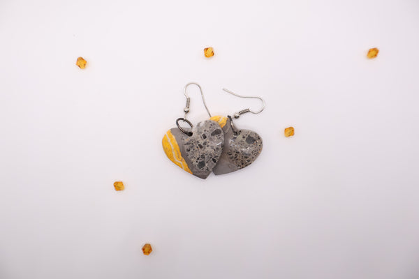 Bumblebee Jasper Hearts Earrings