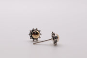 Sterling Silver gold sun stud earrings