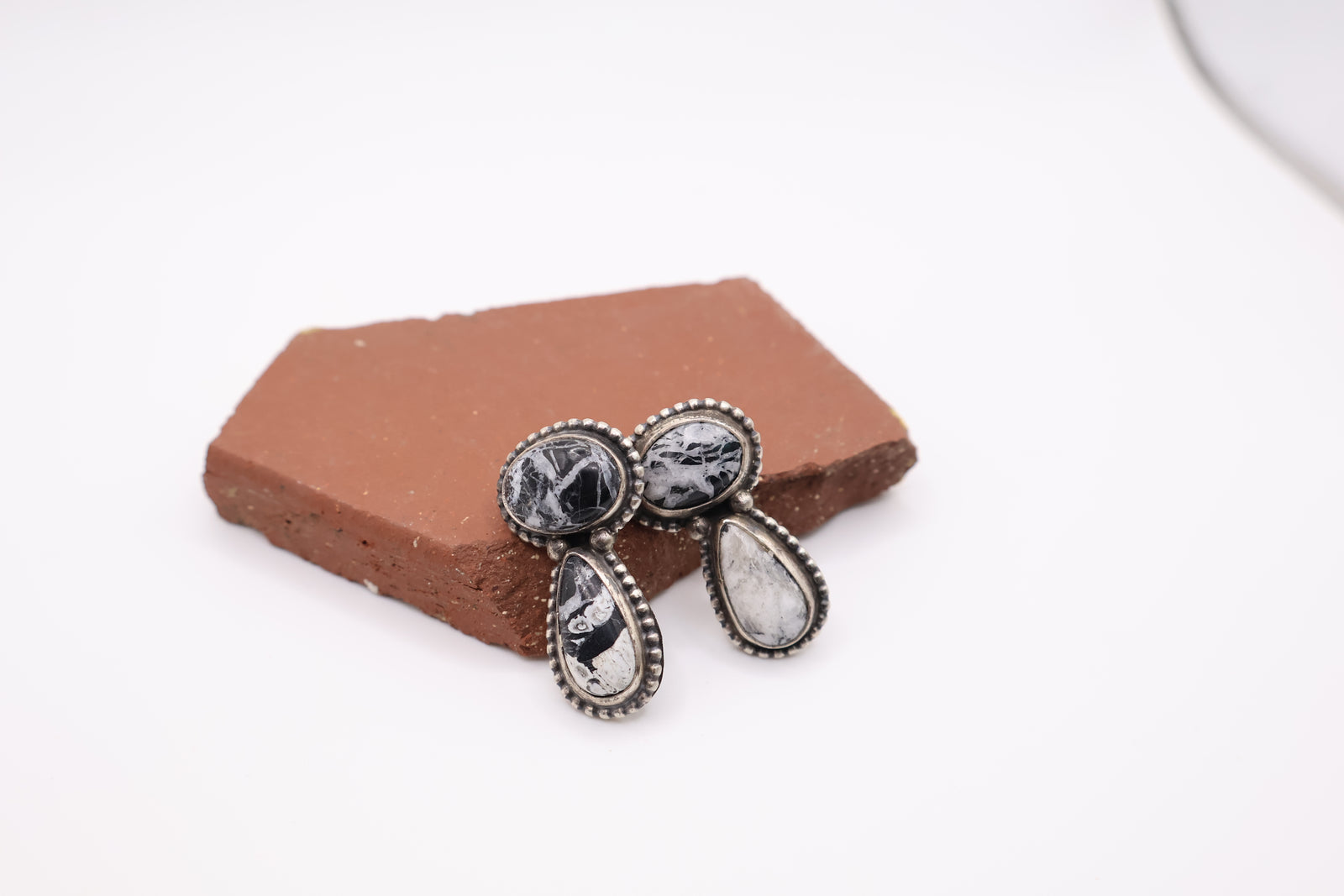 Sterling Silver white black