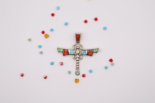 Native American Sterling Silver Dragonfly Pendant