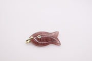 Strawberry Quartz fish-shaped pendant