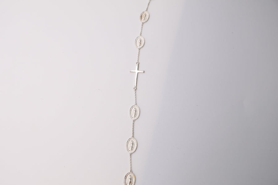 Cross Sterling Silver Charm Bracelet