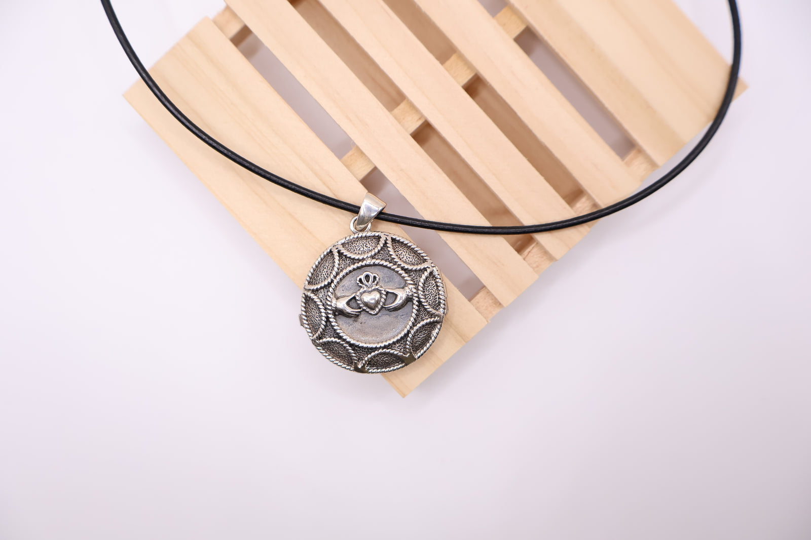Sterling Silver Claddagh locket Necklace