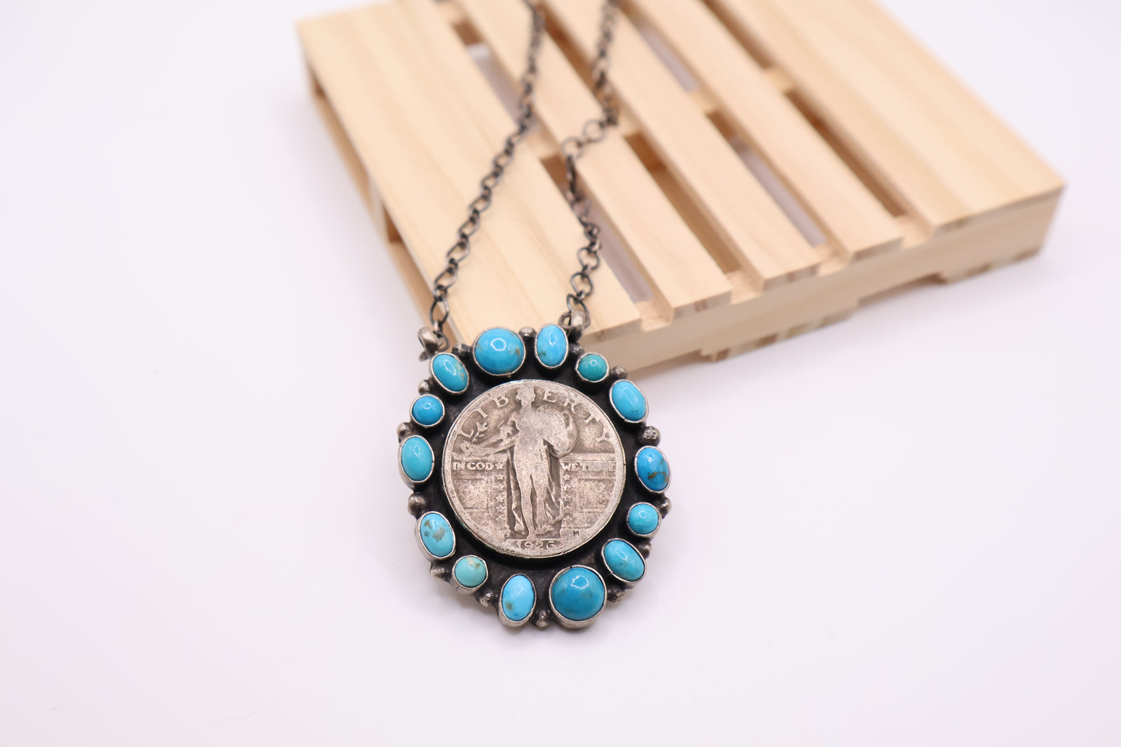 Liberty Coin with Turquoise