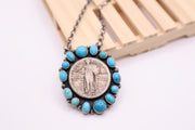 Liberty Coin with Turquoise