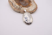 vintage 925 sterling silver etched vine filigree oval picture locket pendant