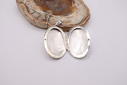 vintage 925 sterling silver etched vine filigree oval picture locket pendant