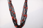 Rajola Coliana Coral red onyx gold Necklace