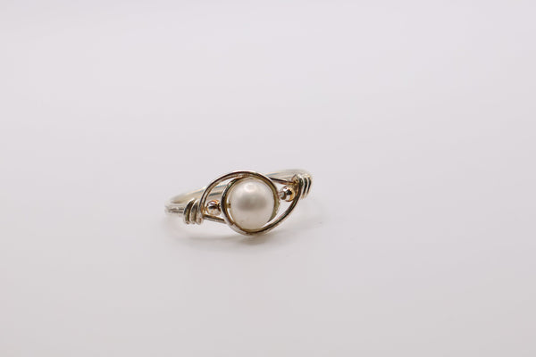 Handcrafted genuine Pearl Sterling Silver ring