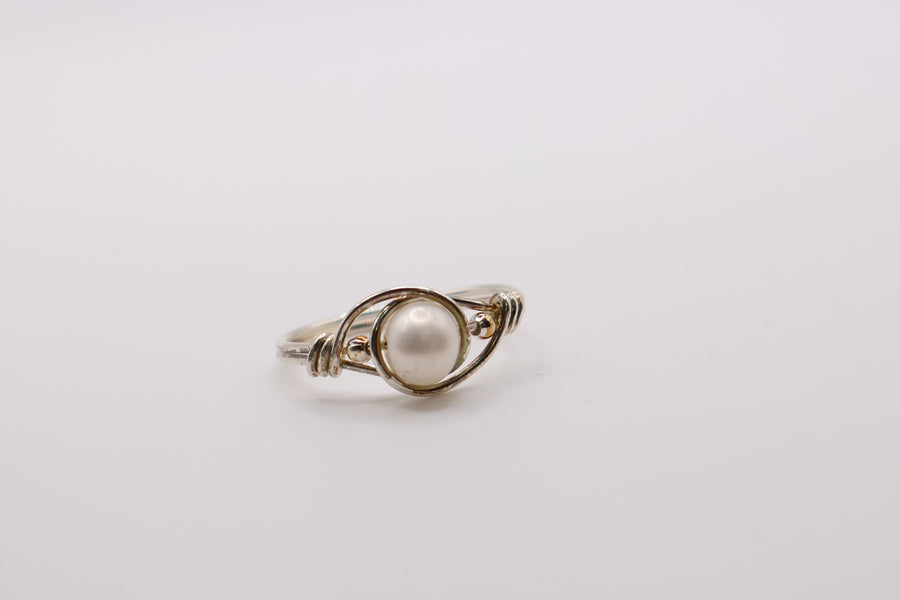 Handcrafted genuine Pearl Sterling Silver ring