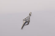 925 sterling silver conch shell charm with an oxidized finish
