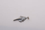 925 sterling silver conch shell charm with an oxidized finish