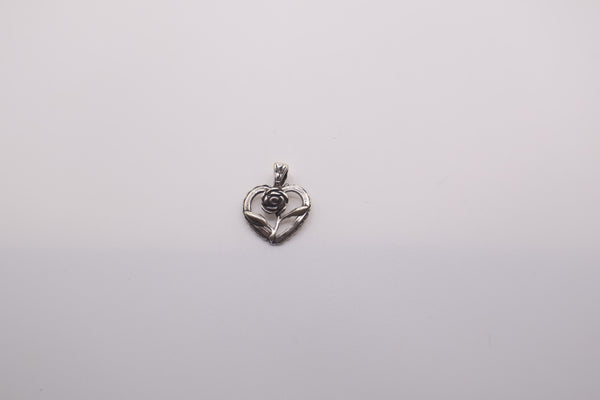 Sterling Silver rose heart