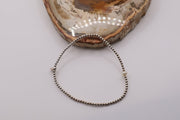 sterling silver cultured pearl and beads bracelet