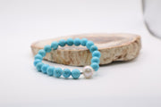 Turquoise and Baroque Pearl Stretch Bracelet