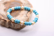 Magnesite Turquoise and Freshwater Pearl Bracelet