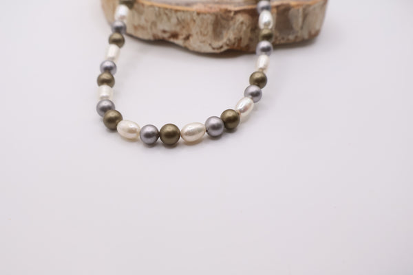 Multicolor Pearl and Gemstone Necklace