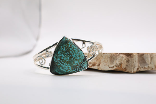 sterling silver Spiderweb cuff bracelet turquoise