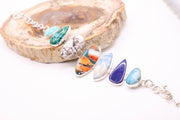 Sterling silver multi stone bracelet