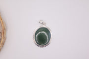 silver jade pendant