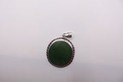 silver jade pendant