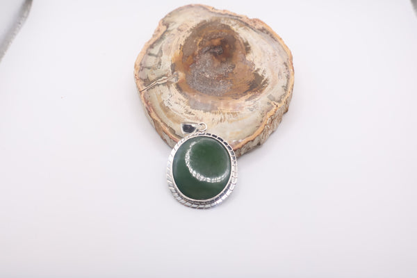 silver jade pendant