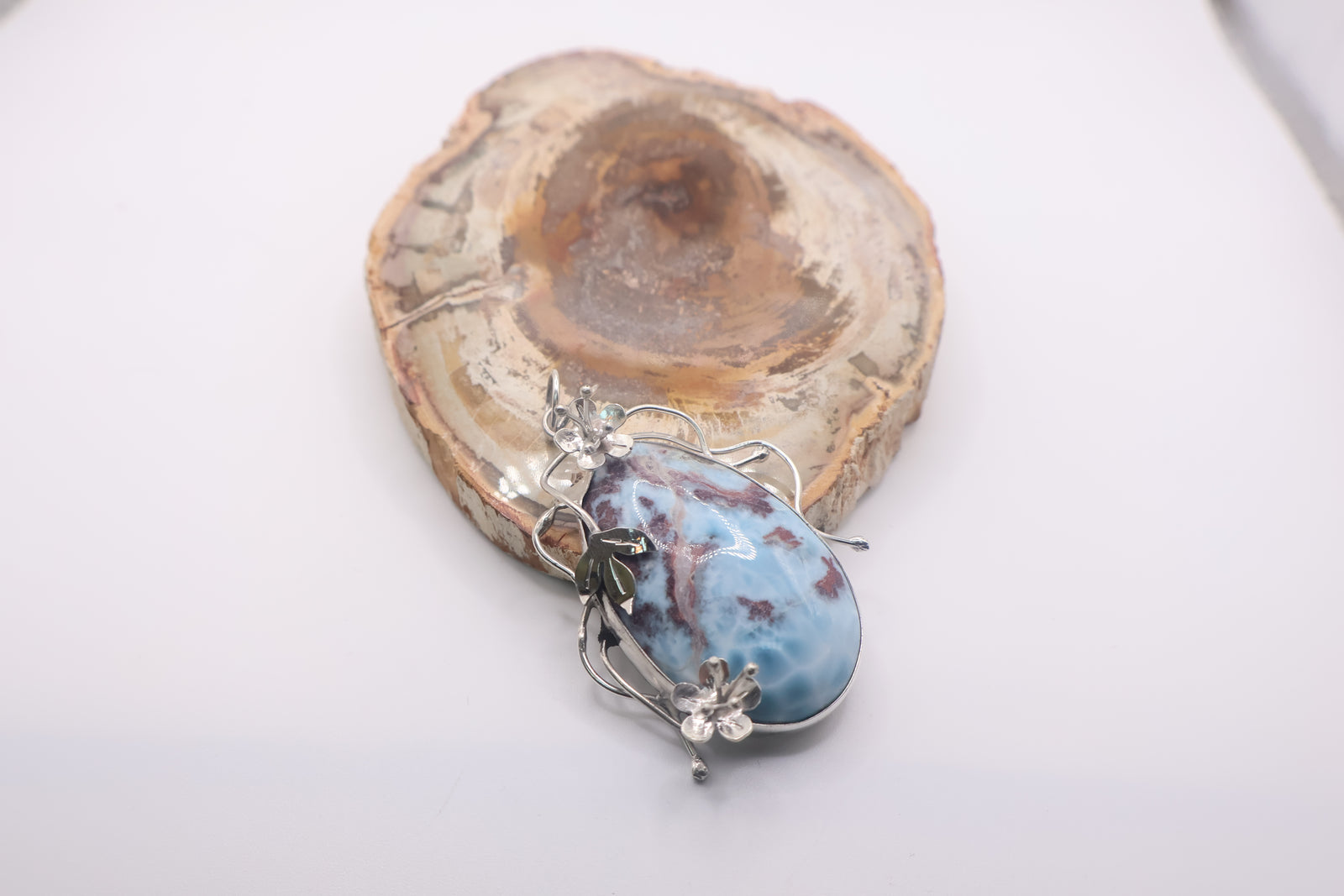 Silver Larimar pendant