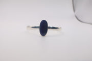 Sterling silver oval lapis lazuli gemstone cuff bracelet