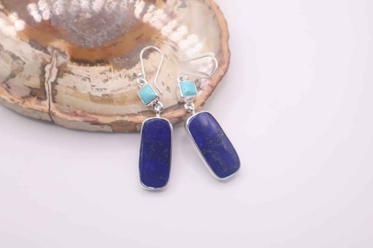 Sterling silver lapis lazuli earrings