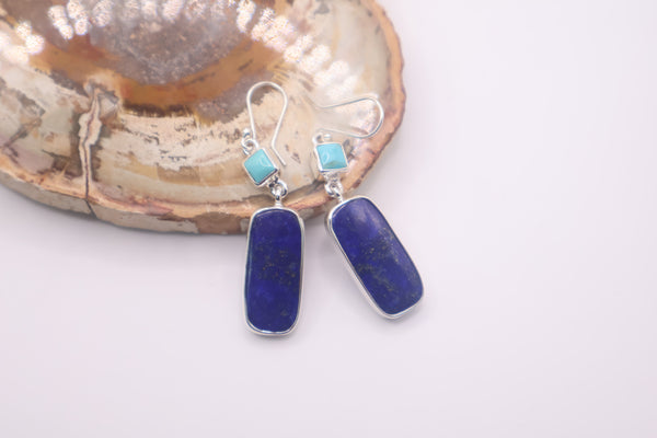 Sterling silver lapis lazuli earrings