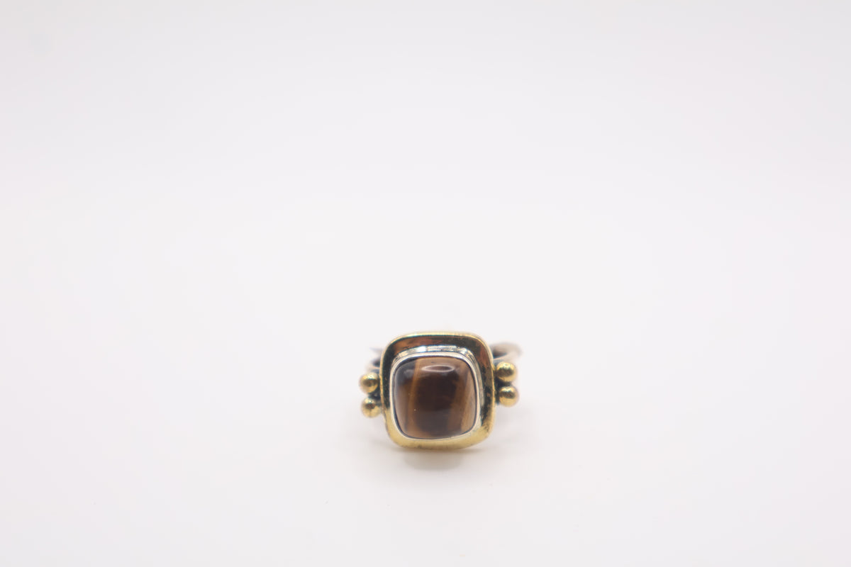 Sterling silver tiger eye ring
