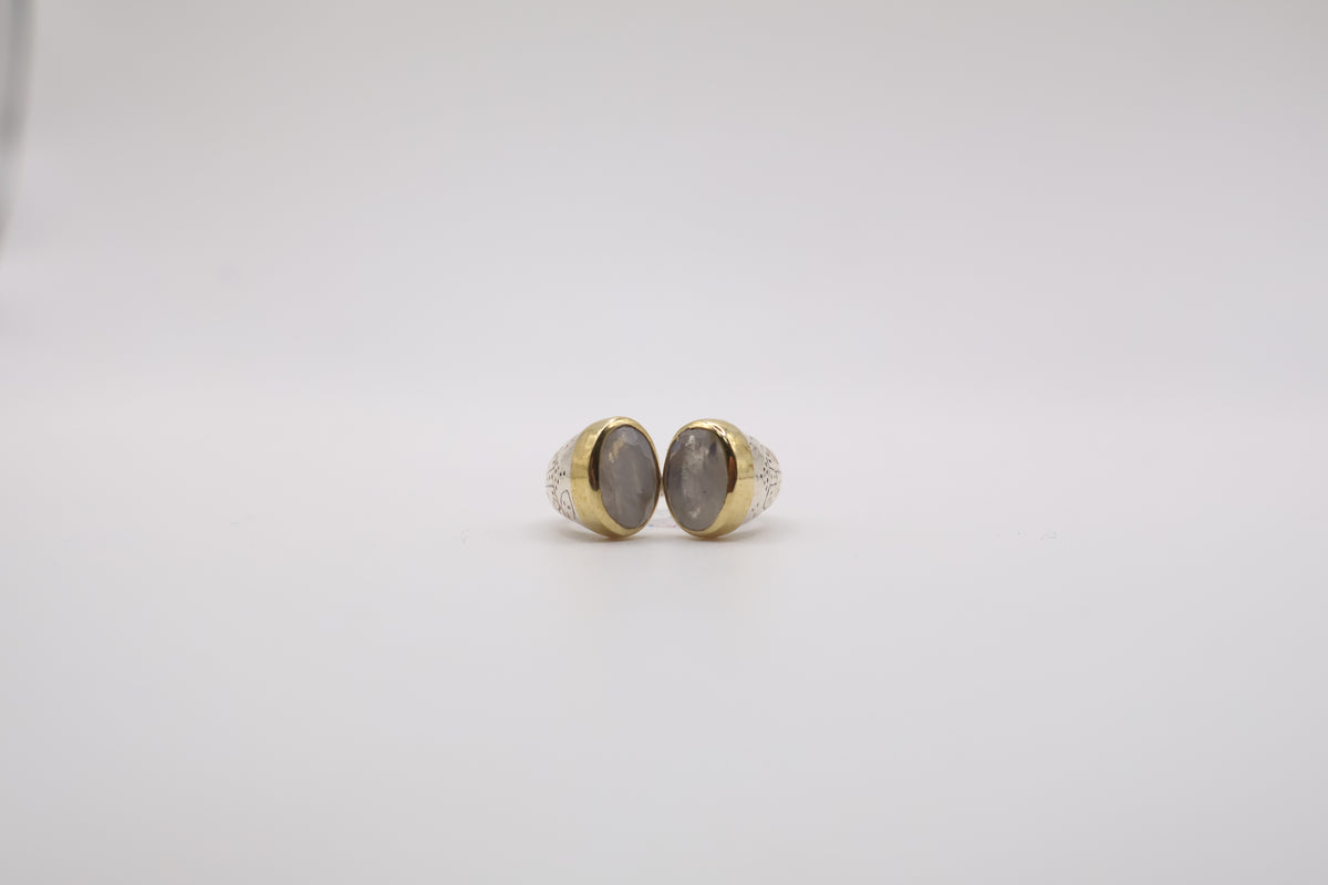 Sterling silver grey moonstone ring