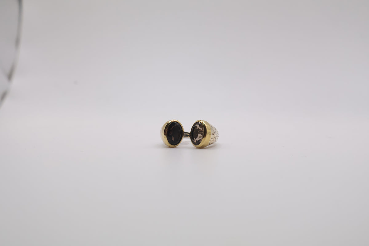 Sterling Silver dark oval cabochon ring