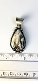 Native American Sterling Silver Navajo White Buffalo Turquoise Pendant. Signed
