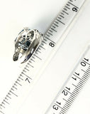 Sterling Silver Solid 925 Square Blue Topaz Filigree Size 9 Ring Jewelry R011104