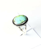 Native American Sterling Silver Navajo Sonoran Turquoise Ring Size 8 Signed