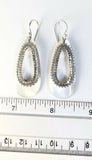 Sterling Silver 925 Long Pear White Mother Of Pearl Dangle Earrings Bali Jewelry