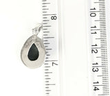 Sterling Silver 925 Pear Shaped Cabochon Malachite Pendant.