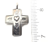 Native American Navajo Indian Brushed Sterling Silver Cross Pendant.