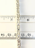 Italian Sterling Silver Square Byzantine 22" Chain. Weighs 74 grams. Italy 925