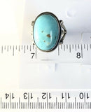 Native American Sterling Silver Navajo Indian Kingman Turquoise Ring Size 8