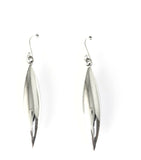 Sterling Silver High Polish Marquis Shaped Dangle Earrings On Hook.