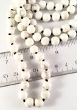 Matte Finish Individually Knotted White Magnesite About 36 Inches Long Necklace.
