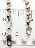 30" Sterling Silver Bead Chain. Weighs 39.20 grams.