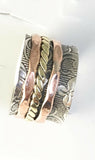 Tricolor Sterling Silver Copper Brass Spinner Spin Ring Band Size 7 R033005