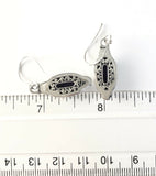 Sterling Silver 925 Oval Faceted Amethyst Filigree Dangle Earrings Bali Jewelry