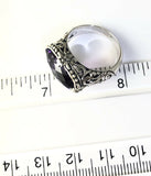 Sterling Silver 925 Oval Cushion Cut Amethyst Filigree Size 6 Ring Bali Jewelry